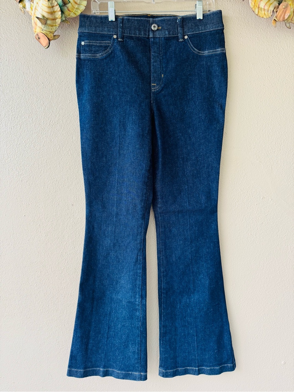 SPANX Dark Blue Pull-on stretch Flare Jeans Size L